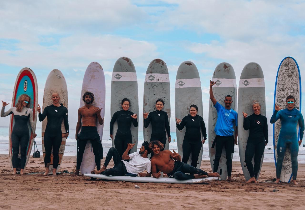 Surf camp terrace and Atlantic views at Harmony Surf Lodge